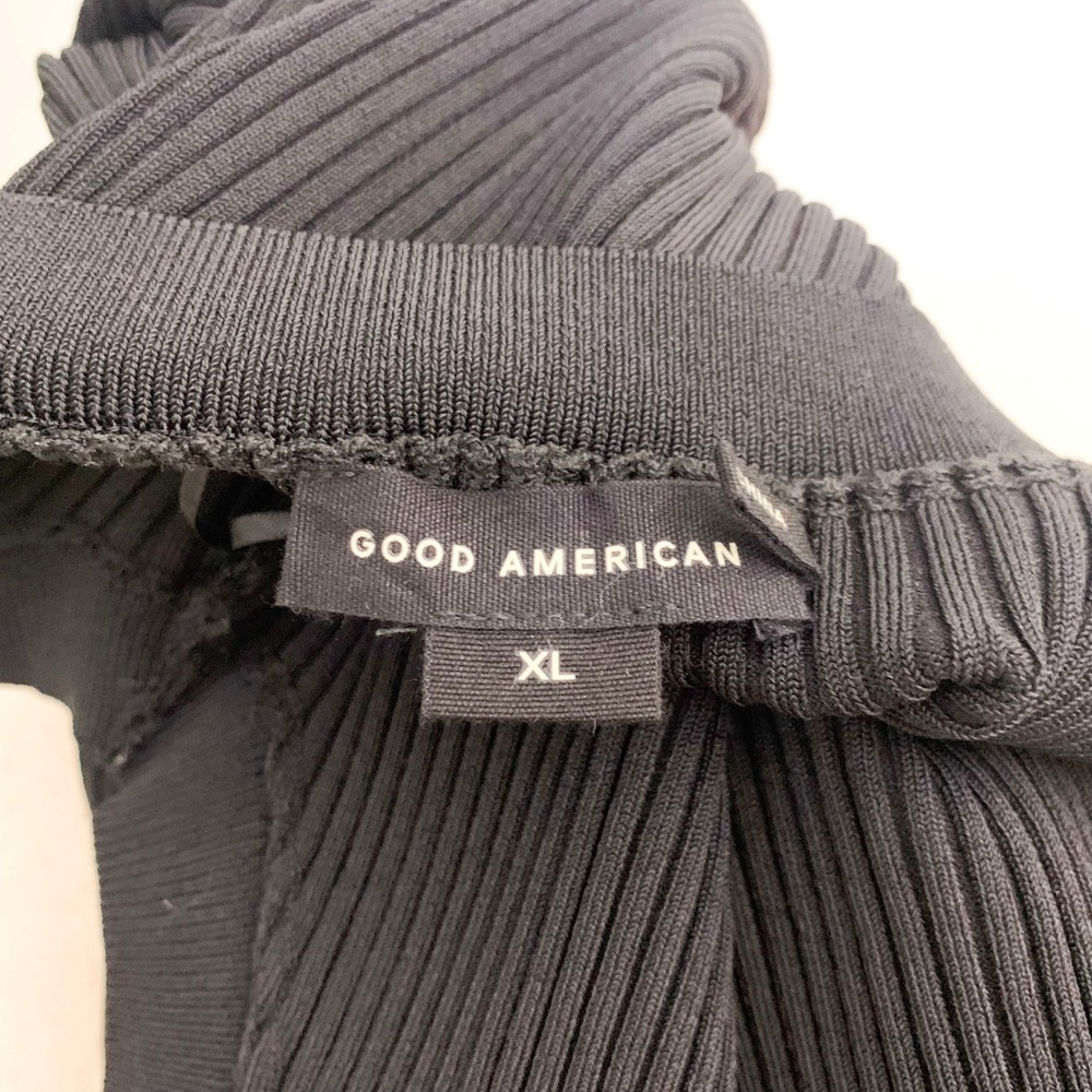 Good American Size XL Shine Round Neck Rib Knit Black Maxi Dress‎ - Picture 5 of 8